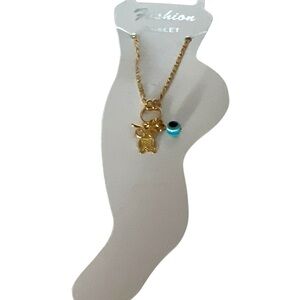 Gold Chain Anklet with Owl Charm